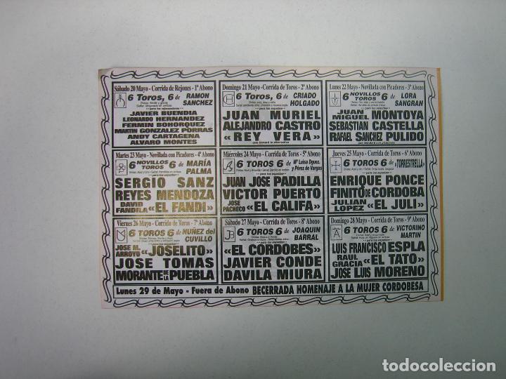 Carteles toros: 1. Programa plaza de toros de Cordoba - Foto 2