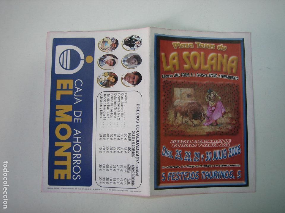 Carteles toros: 1. Programa plaza de toros de La Solana - Foto 1