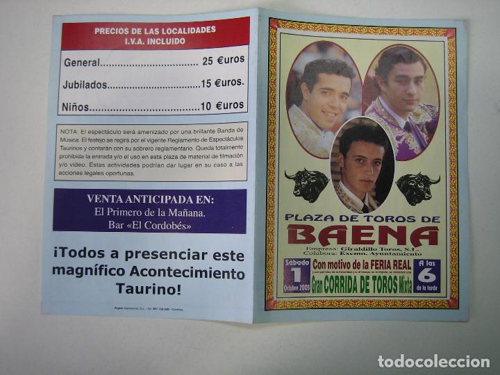 Carteles toros: 1. Programa plaza de toros de Baena - Foto 1