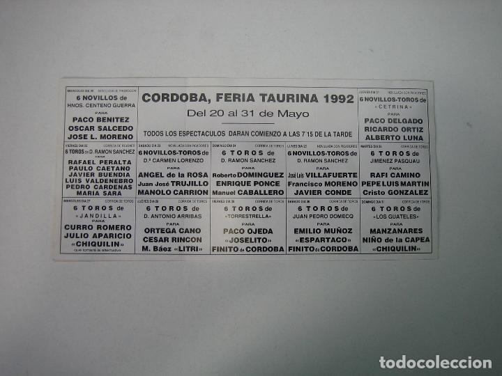 Carteles toros: 1. Programa plaza de toros de Cordoba - Foto 2