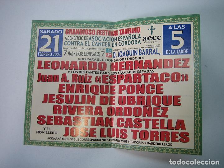 Carteles toros: 1. Programa plaza de toros de Cordoba - Foto 2