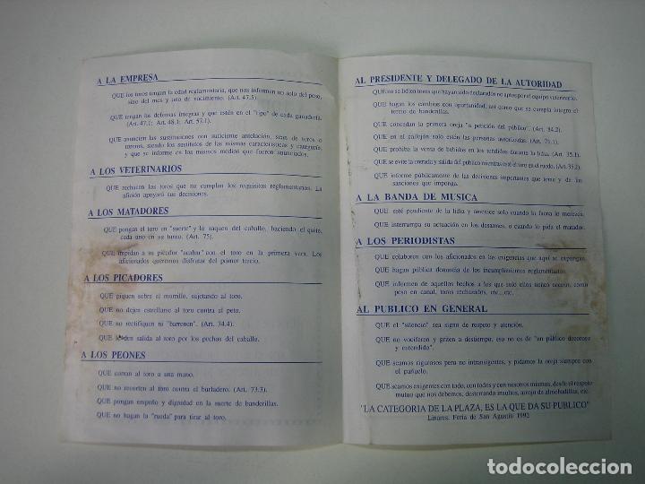 Carteles toros: 1. Programa plaza de toros de Linares - Foto 2
