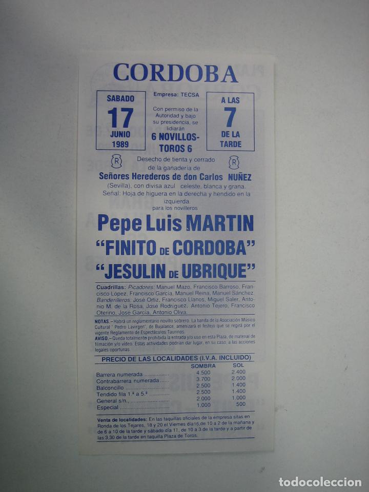 Carteles toros: 1. Programa plaza de toros de C&oacute;rdoba - Foto 2