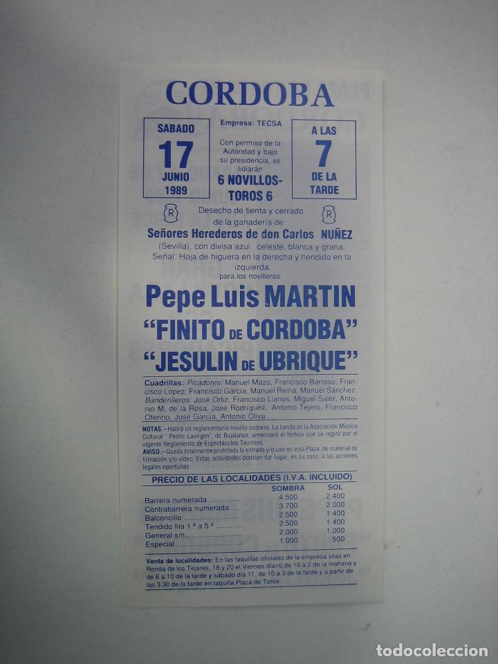 Carteles toros: 1. Programa plaza de toros de C&oacute;rdoba - Foto 2
