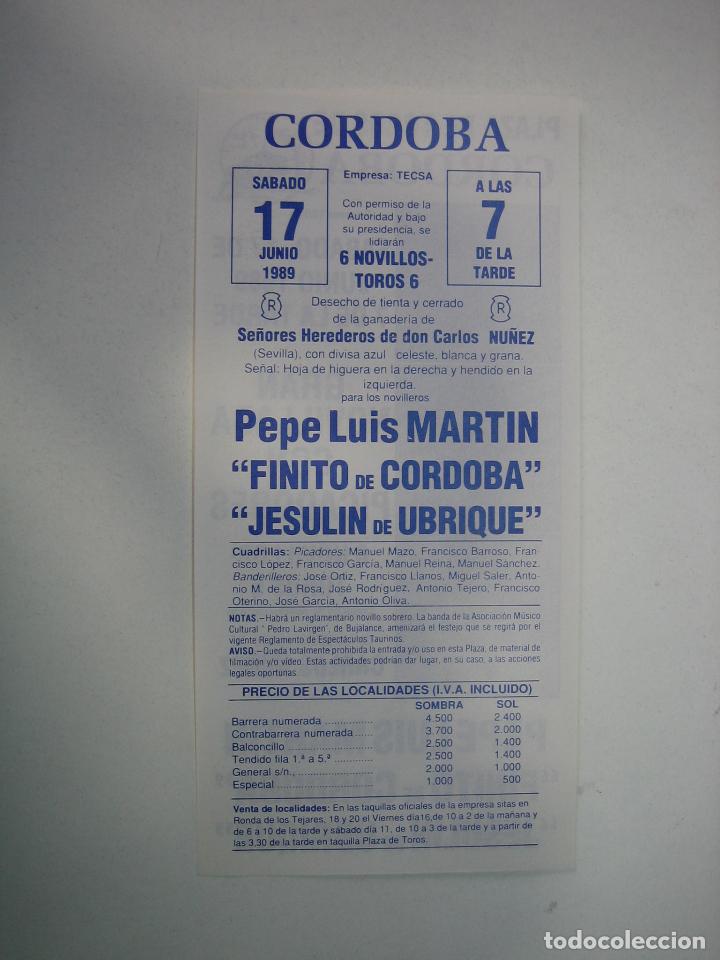 Carteles toros: 1. Programa plaza de toros de C&oacute;rdoba - Foto 2