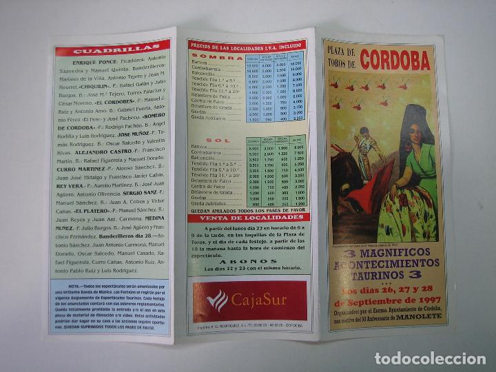 Carteles toros: 1. Programa plaza de toros de Cordoba - Foto 1