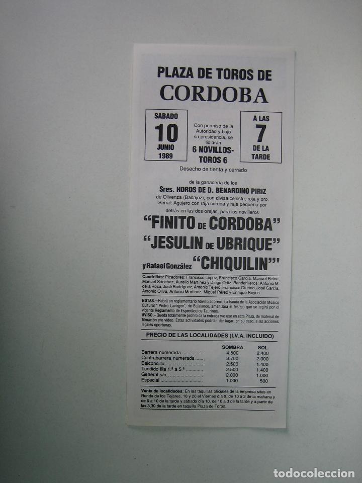 Carteles toros: 1. Programa plaza de toros de Cordoba - Foto 2