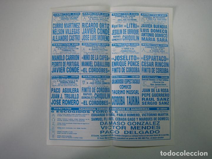 Carteles toros: 1. Programa plaza de toros de Cordoba - Foto 2