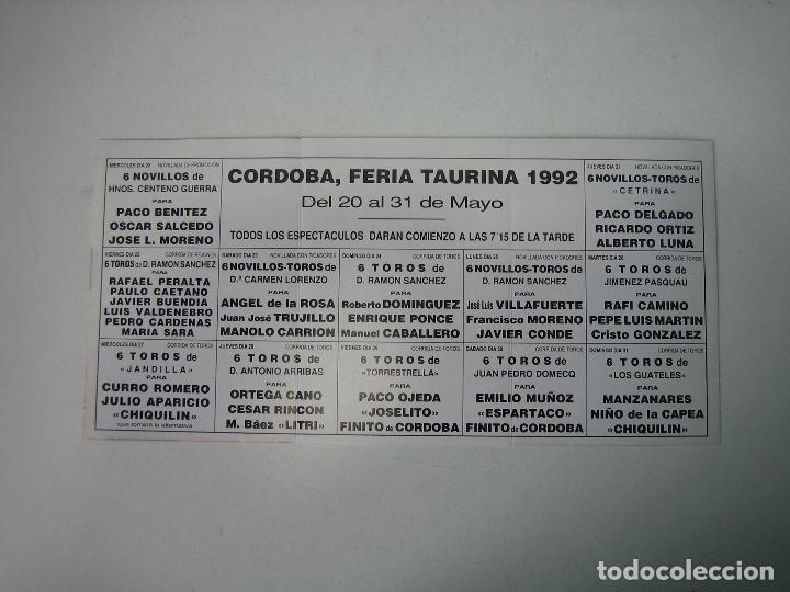 Carteles toros: 1. Programa plaza de toros de Cordoba - Foto 2