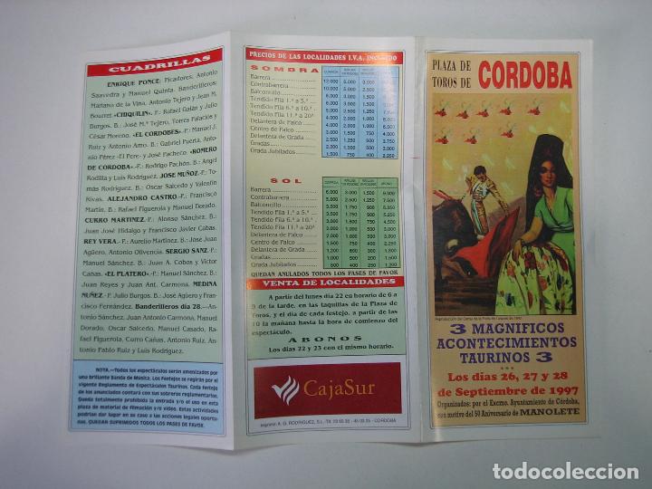 Carteles toros: 1. Programa plaza de toros de Cordoba - Foto 1