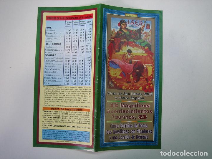 Carteles toros: 1. Programa plaza de toros de Jaen - Foto 1