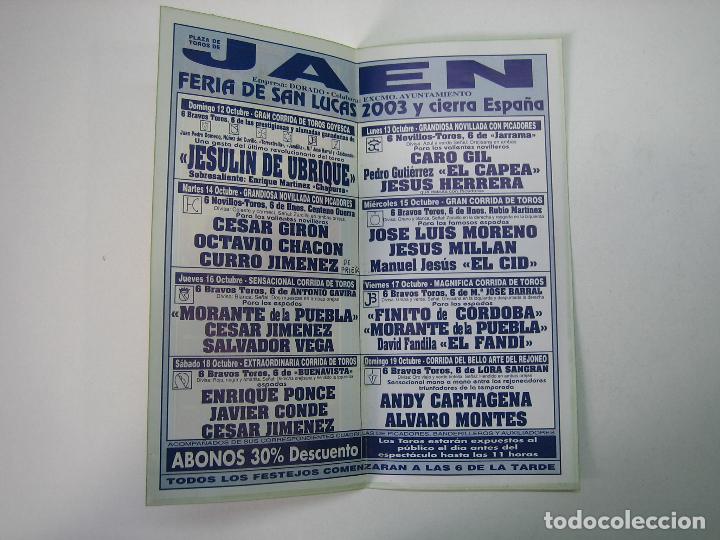 Carteles toros: 1. Programa plaza de toros de Jaen - Foto 2
