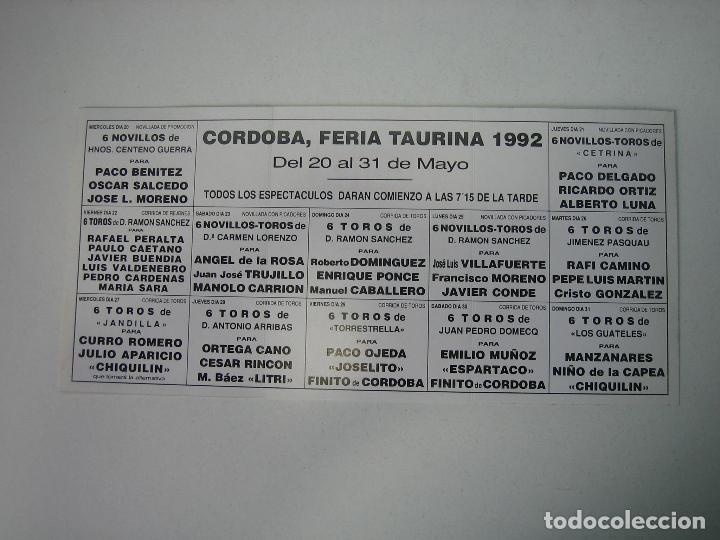 Carteles toros: 1. Programa plaza de toros de Cordoba - Foto 2