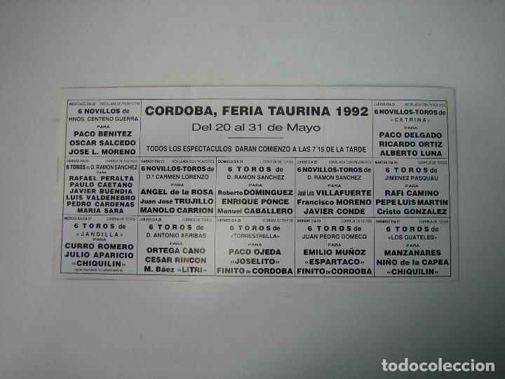 Carteles toros: 1. Programa plaza de toros de Cordoba - Foto 2