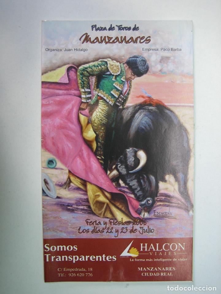 Carteles toros: 1. Programa plaza de toros de Manzanares - Foto 1