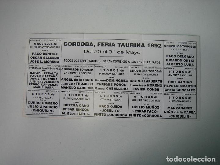 Carteles toros: 1. Programa plaza de toros de Cordoba - Foto 2