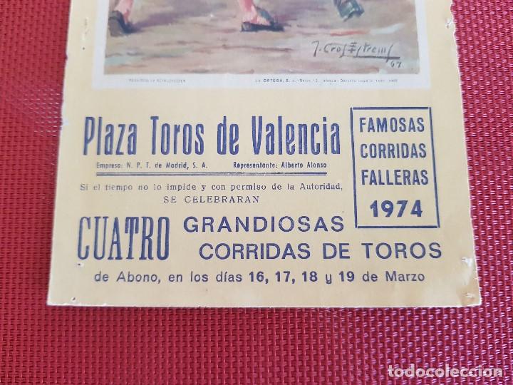 Carteles toros: PROGRAMA DE MANO PLAZA DE TOROS VALENCIA A&Ntilde;O 1974 - Foto 2