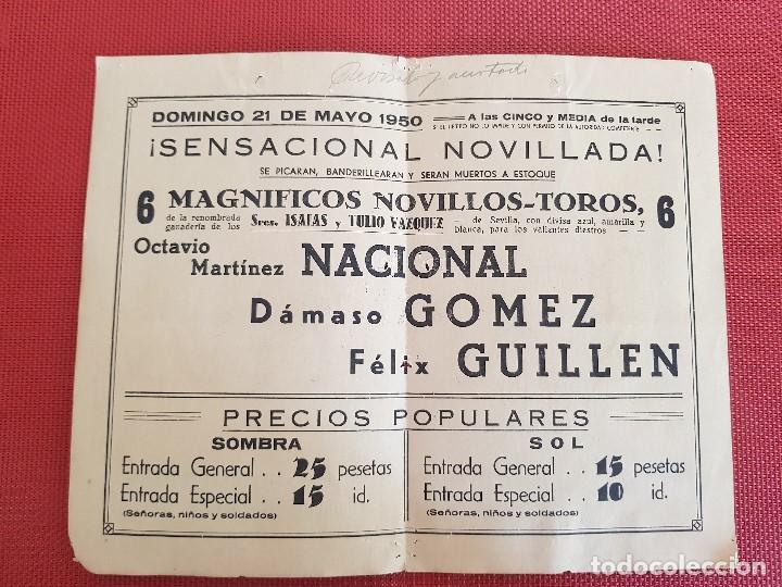 Carteles toros: PROGRAMA DE MANO PLAZA DE TOROS DE ALICANTE A&Ntilde;O 1950 - Foto 2