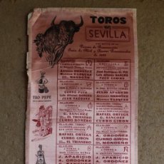 Carteles Toros: CARTEL DE TOROS DE SEVILLA. FERIA DE ABRIL DE 1959. ANTONIO ORDÓÑEZ, RAFAEL ORTEGA, CURRO GIRÓN,. Lote 132471546