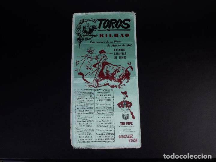 Carteles toros: TOROS EN BILBAO FERIA DE AGOSTO 1966 - Foto 2