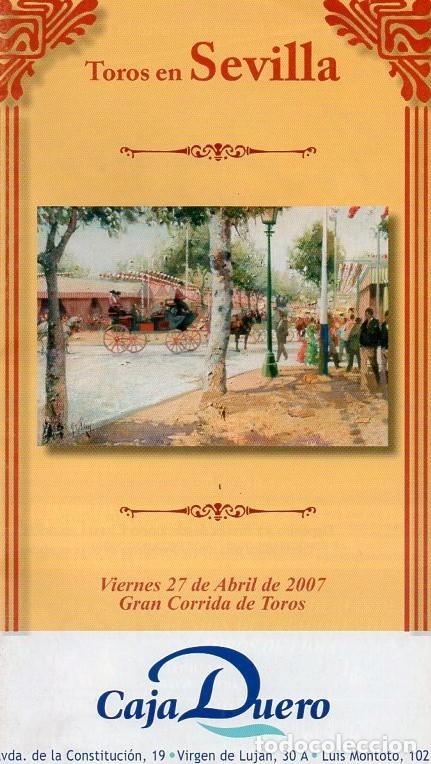 Carteles toros: Programa Maestranza Sevilla 2007 - Foto 1