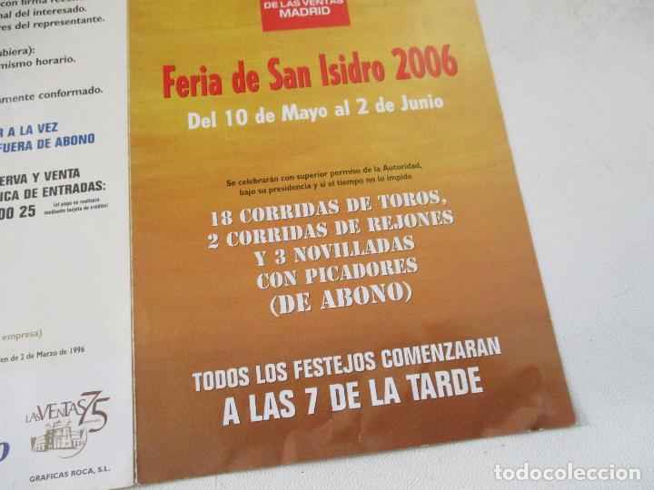 Carteles toros: FERIA DE SAN ISIDRO 2006 -PROGRAMA DE MANO- TR&Iacute;PTICO - Foto 1