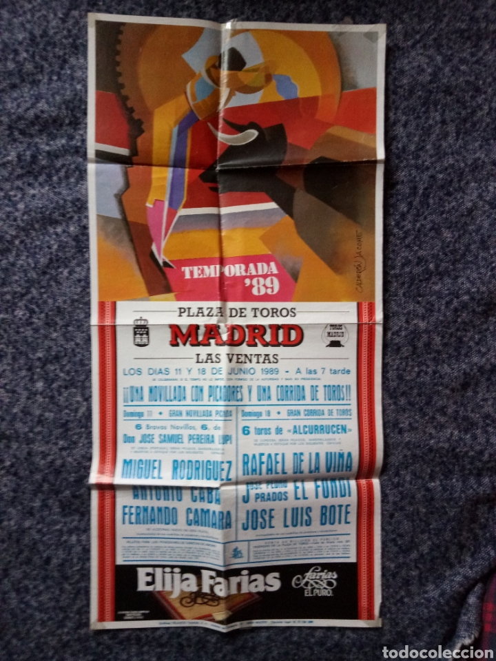 Plakate Stiere: CARTEL DE TOROS A&Ntilde;O 1989 PLAZA DE TOROS LAS VENTAS MADRID FORMATO 86x42.5 CMS
