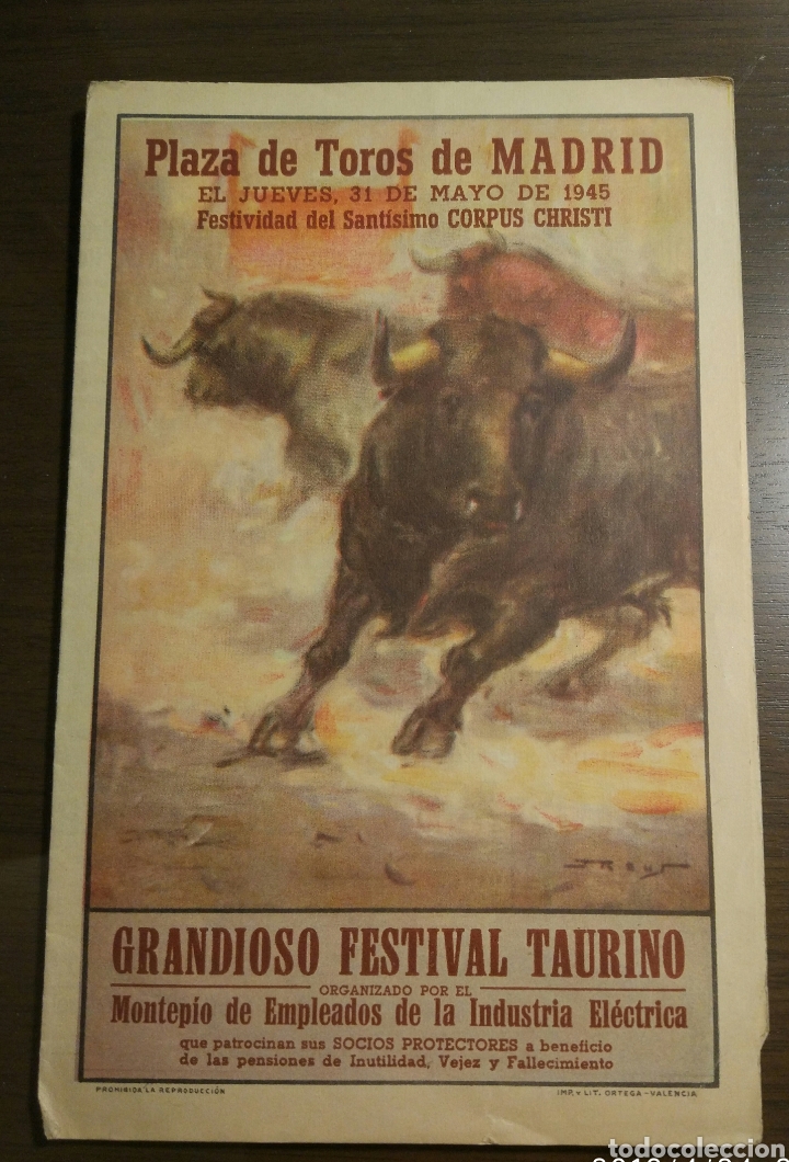 Carteles toros: Programa Taurino Corpus Christi, 31 mayo 1945 - Foto 1