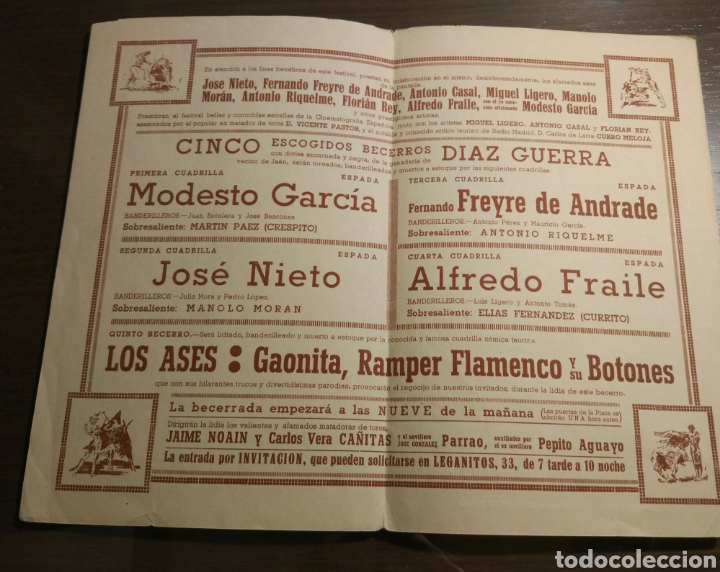 Carteles toros: Programa Taurino Corpus Christi, 31 mayo 1945 - Foto 2