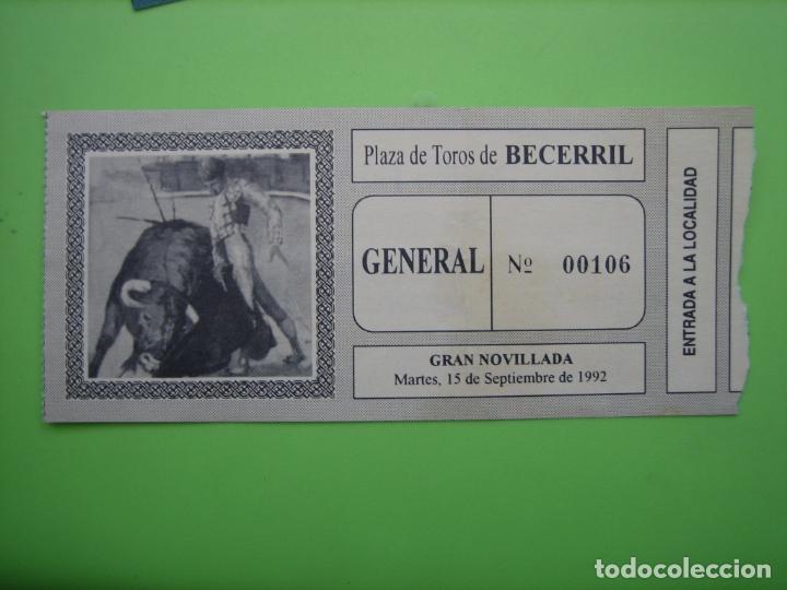 Carteles toros: Entrada plaza de toros de Becerril 1992 - Foto 1