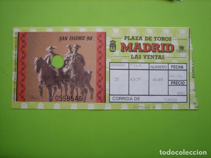 Carteles toros: Entrada plaza de toros de Madrid 1990 - Foto 1