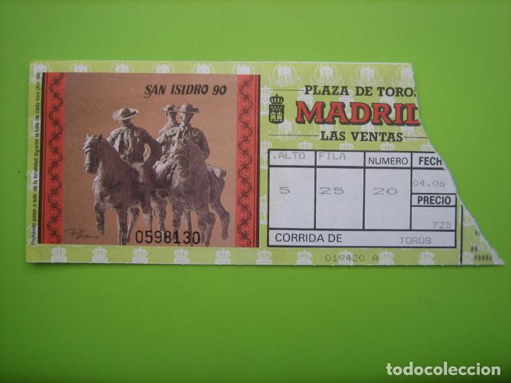Carteles toros: Entrada plaza de toros de Madrid 1990 - Foto 1