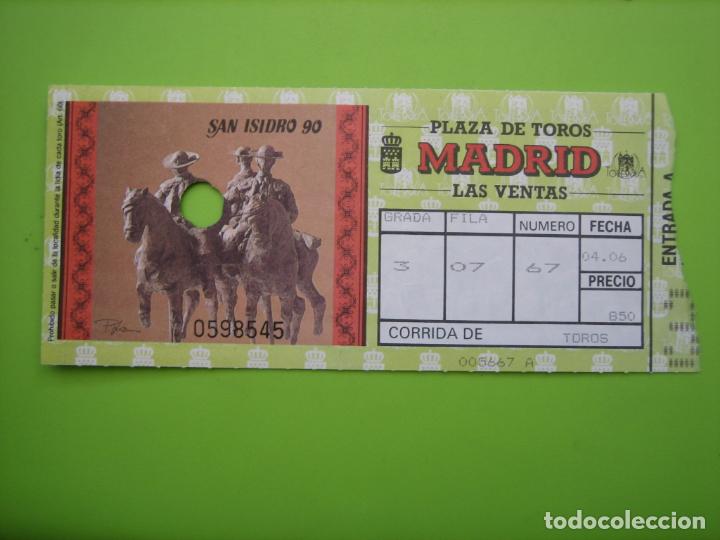 Carteles toros: Entrada plaza de toros de Madrid 1990 - Foto 1