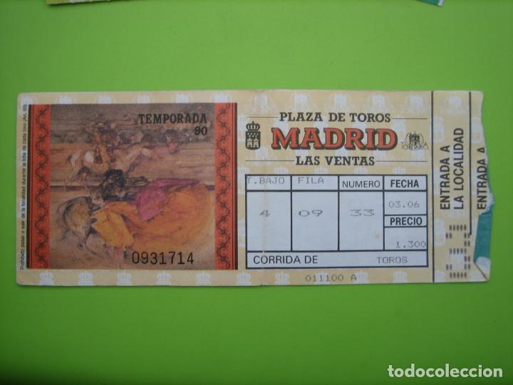 Carteles toros: Entrada plaza de toros de Madrid 1990 - Foto 1