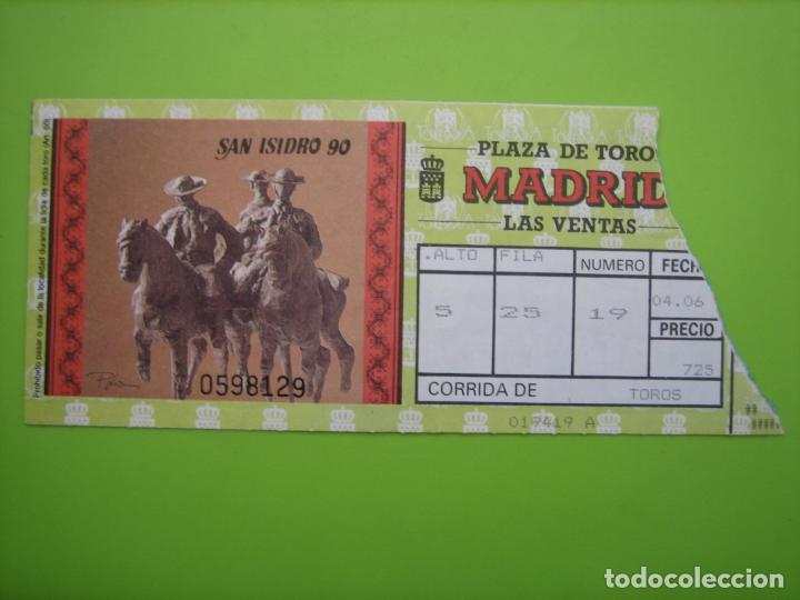 Carteles toros: Entrada plaza de toros de Madrid 1990 - Foto 1
