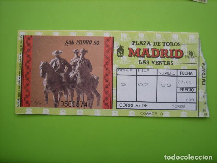 Carteles toros: Entrada plaza de toros de Madrid 1990 - Foto 1