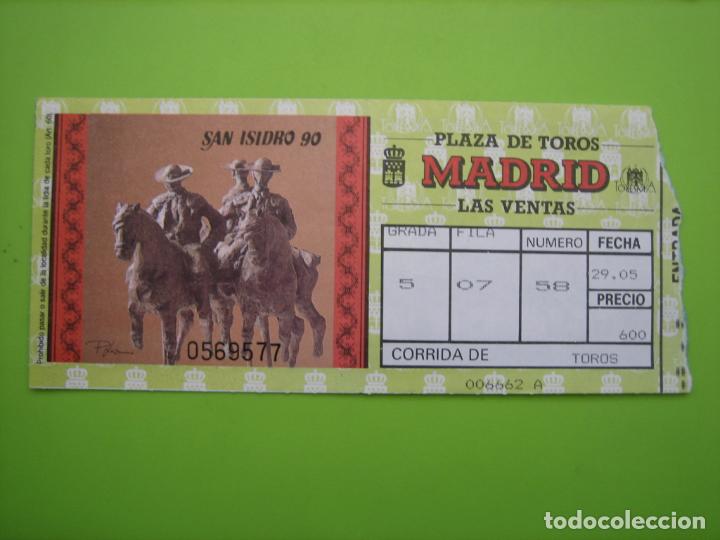 Carteles toros: Entrada plaza de toros de Madrid 1990 - Foto 1
