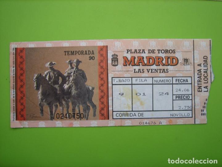 Carteles toros: Entrada plaza de toros de Madrid 1990 - Foto 1