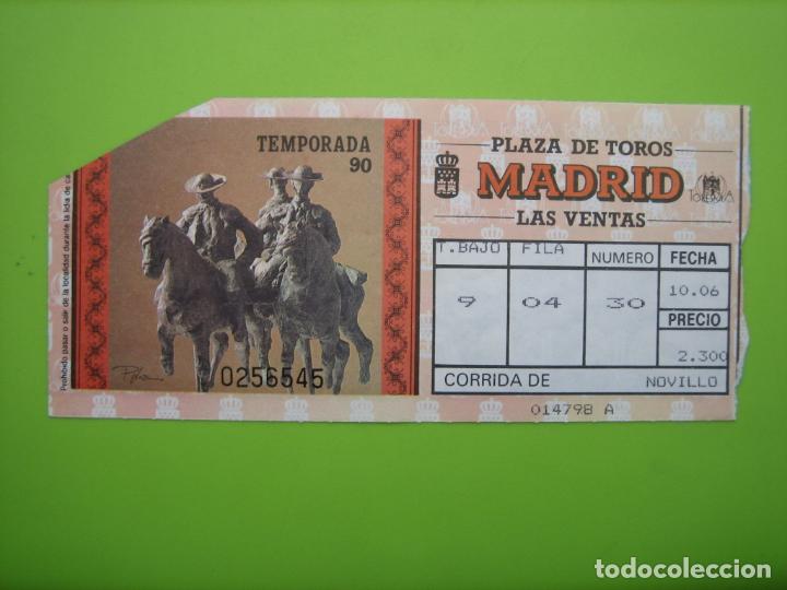 Carteles toros: Entrada plaza de toros de Madrid 1990 - Foto 1
