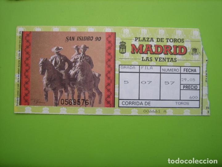 Carteles toros: Entrada plaza de toros de Madrid 1990 - Foto 1