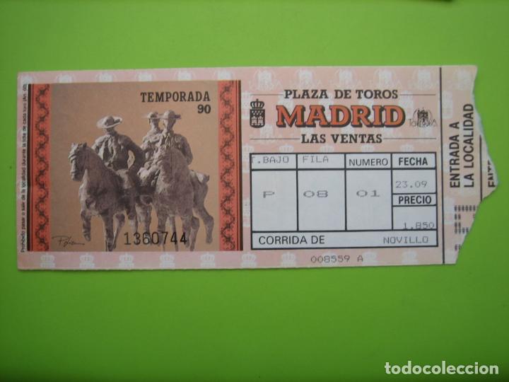 Carteles toros: Entrada plaza de toros de Madrid 1990 - Foto 1