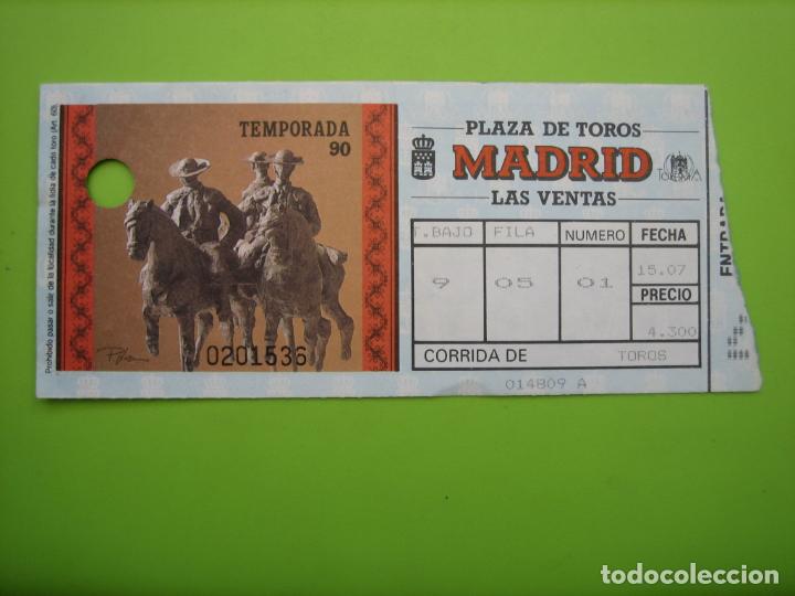 Carteles toros: Entrada plaza de toros de Madrid 1990 - Foto 1