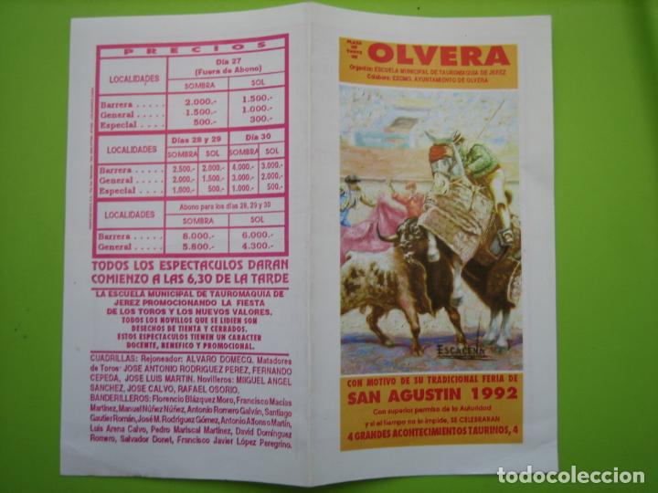Carteles toros: Cartelito plaza de toros de Olvera 1992 - Foto 1