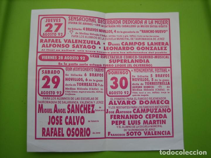 Carteles toros: Cartelito plaza de toros de Olvera 1992 - Foto 2