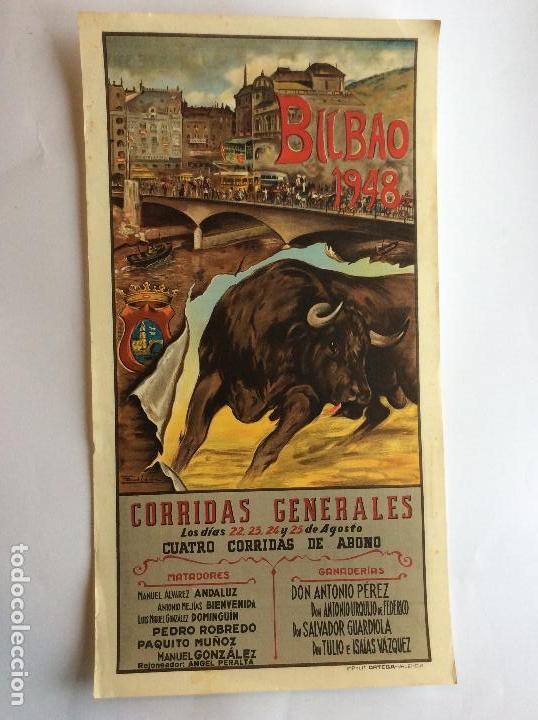 Carteles toros: CARTEL TOROS BILBAO 1948 - Foto 3
