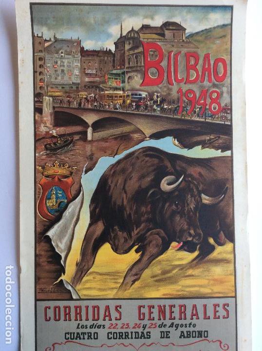 Carteles toros: CARTEL TOROS BILBAO 1948 - Foto 1