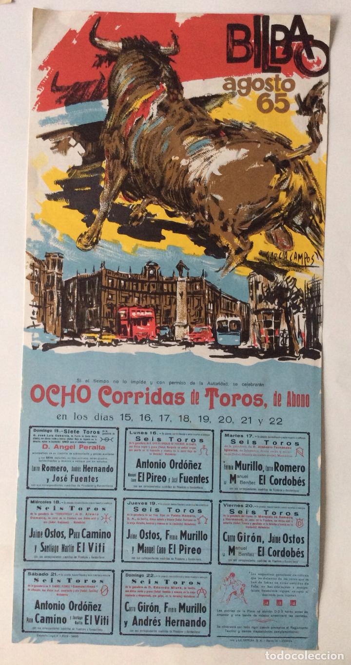 Carteles toros: CARTEL DE TOROS BILBAO 1965 - Foto 1
