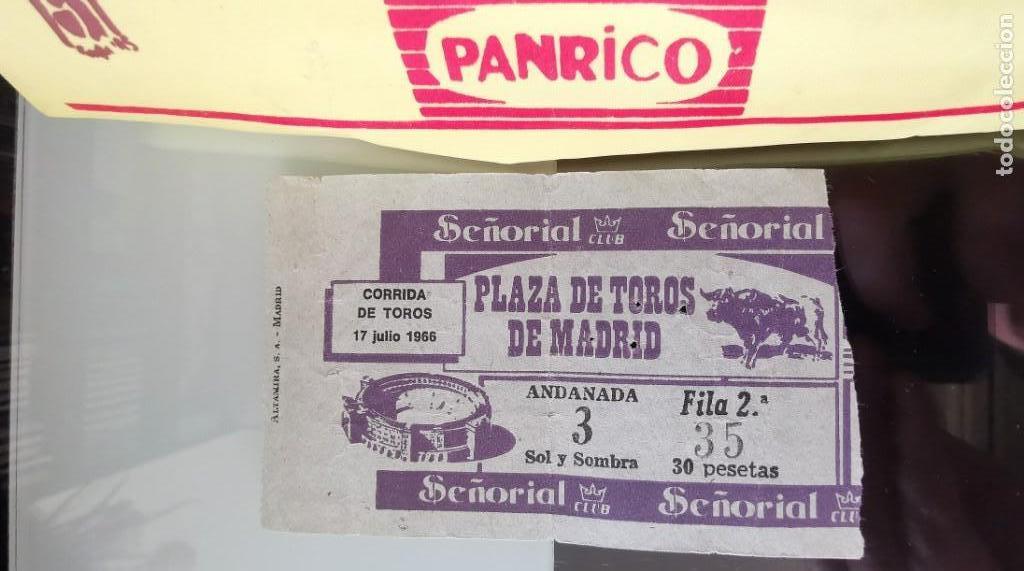 Carteles toros: ENTRADA TOROS LAS VENTAS MADRID 1966 - Foto 1