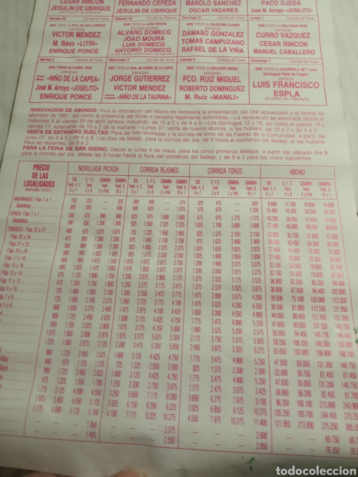 Carteles toros: San Isidro 92 - Foto 7