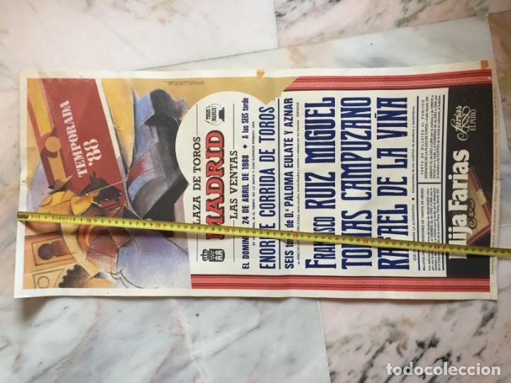 Carteles toros: Plaza de Toros de Madrid Las ventas 1988 - Foto 2